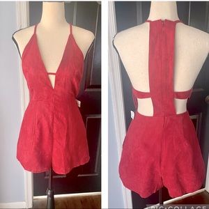 Brand new faux suede romper ❤️